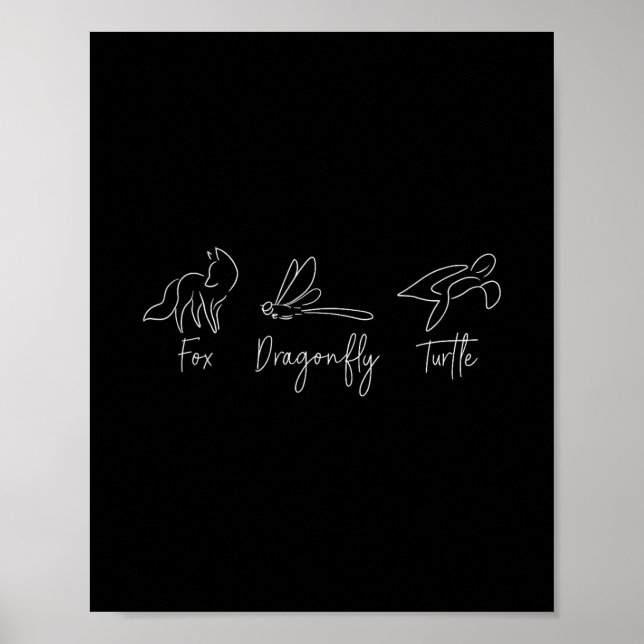 Fox Dragonfly Turtle Trump Meme Minimalist  Poster (Vorne)