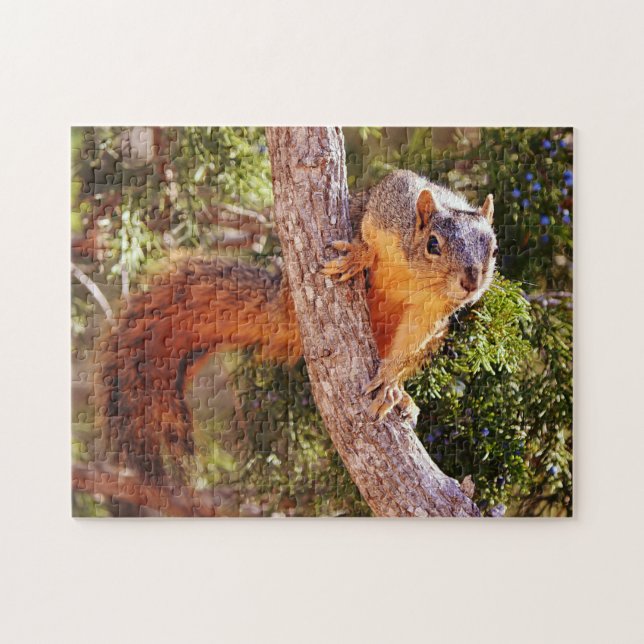 Fox Eichhörnchen Natur Tierpuzzle Puzzle (Horizontal)