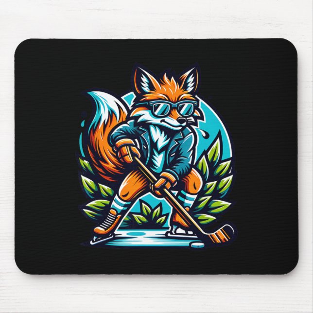 Fox Eishockey Cooler Stil Shades  Mousepad (Vorne)