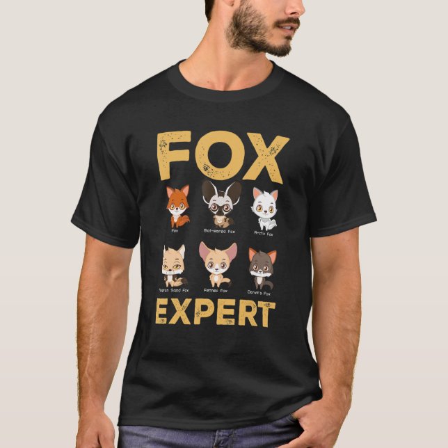 Fox Expert verschiedene Arten von Füchsen Niedlich T-Shirt (Vorderseite)