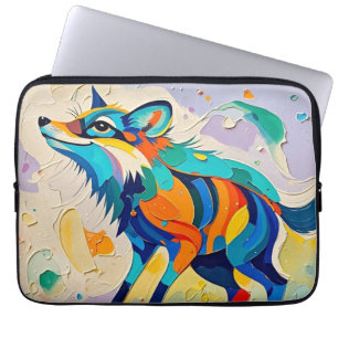 Fox Expressive abstrakte Tierkunst Laptopschutzhülle