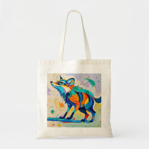 Fox Expressive abstrakte Tierkunst Tragetasche