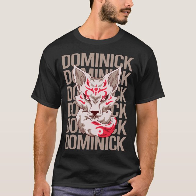 Fox Face - Dominick Name T-Shirt (Vorderseite)