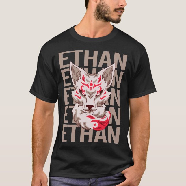 Fox Face - Ethan Name T-Shirt (Vorderseite)