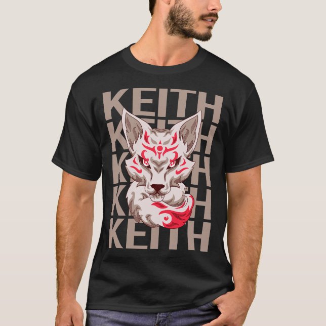 Fox Face - Keith Name T-Shirt (Vorderseite)