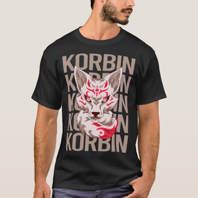 Fox Face - Korbin Name T-Shirt (Vorderseite)