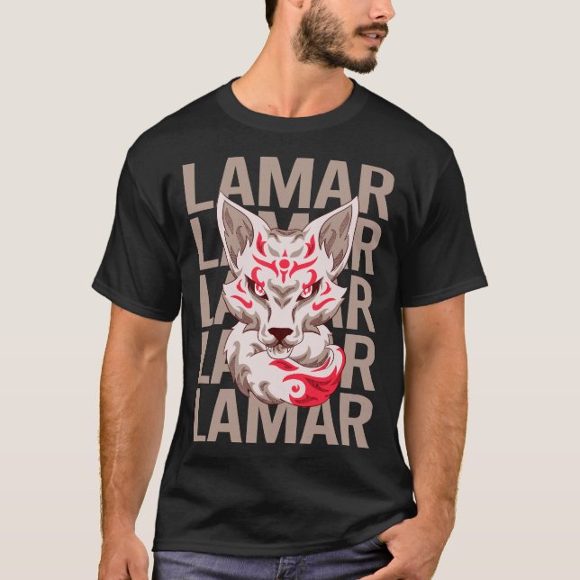Fox Face - Lamar Name T-Shirt (Vorderseite)