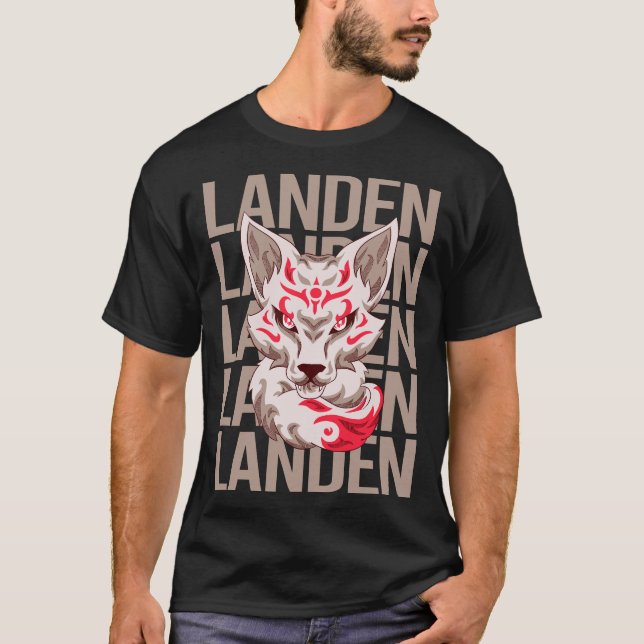 Fox Face - Landen Name T-Shirt (Vorderseite)