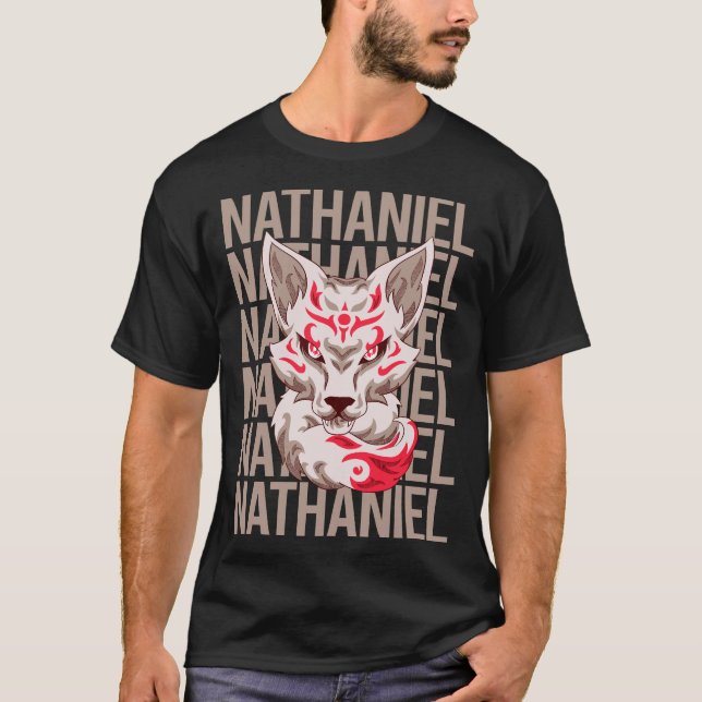 Fox Face - Nathaniel Name T-Shirt (Vorderseite)