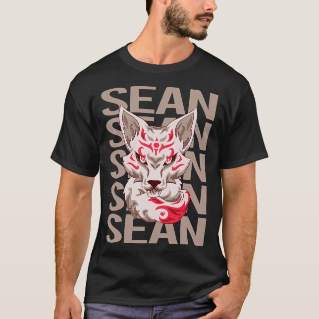 Fox Face - Sean Name T-Shirt (Vorderseite)