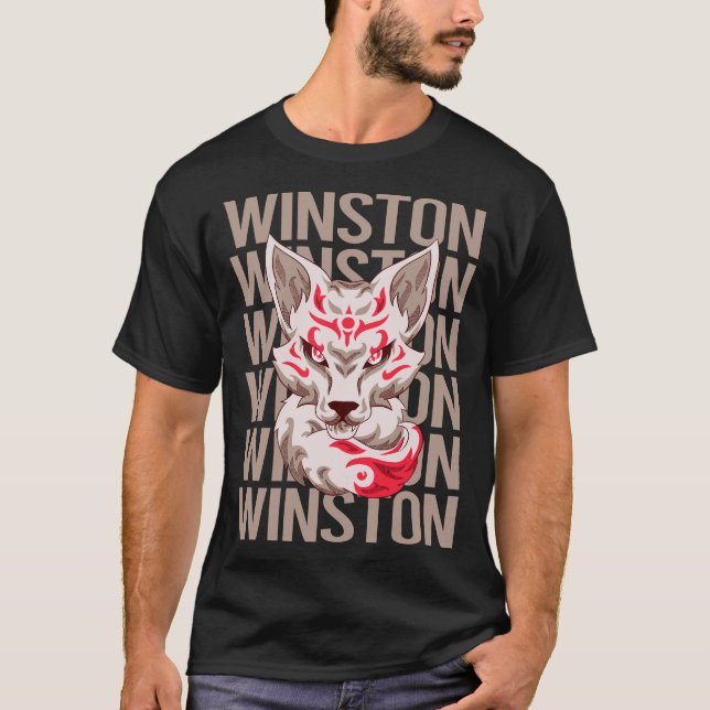 Fox Face - Winston Name T-Shirt (Vorderseite)
