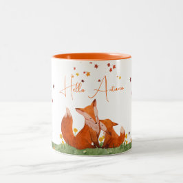 Fox Fall Herbst lässt Kaffeepause Tasse