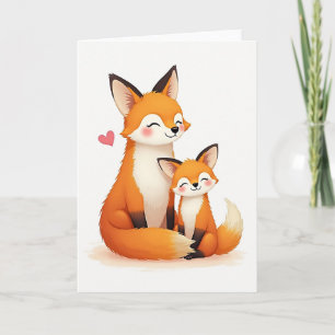 Fox Familien Muttertags-Karte Karte