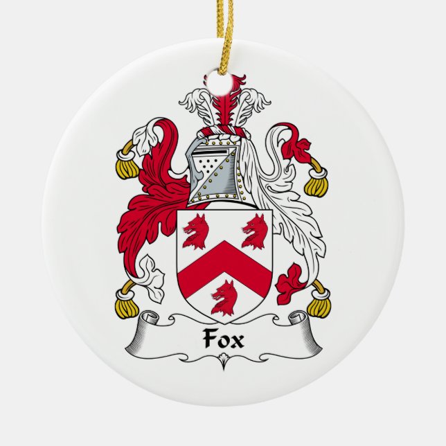 Fox-Familienwappen Keramikornament (Vorne)