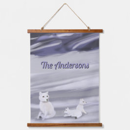 Fox Family Personalisiert Tapestry Wandteppich Mit Holzrahmen