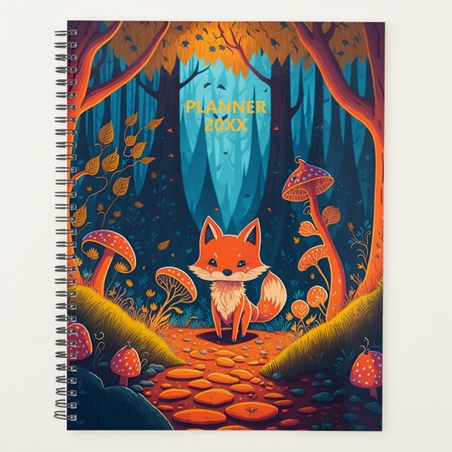 Fox Fantasy Animal Forest Illustration 2026 Yearly Planer (Vorderseite)