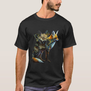 Fox Fantasy Blume Abstrakter Tierfuchs T-Shirt