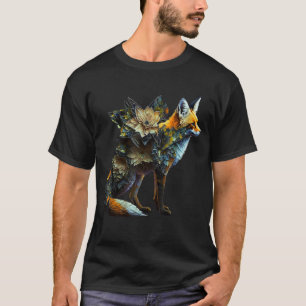 Fox Fantasy Blume Abstrakter Tierfuchs T-Shirt
