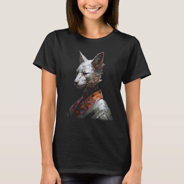 Fox Fantasy Polygon China Animal Fox T-Shirt (Vorderseite)