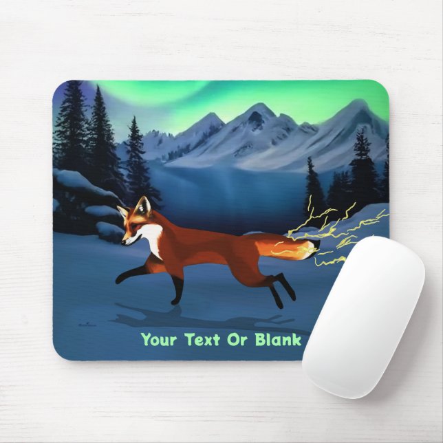 Fox Fire - Northern Lights Mousepad (Mit Mouse)