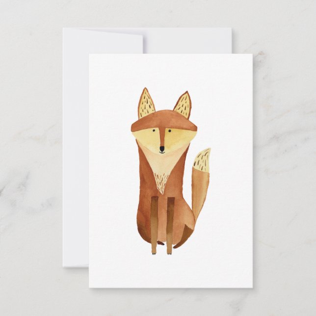 Fox Flat Note Card, Blank Dankeskarte (Vorderseite)