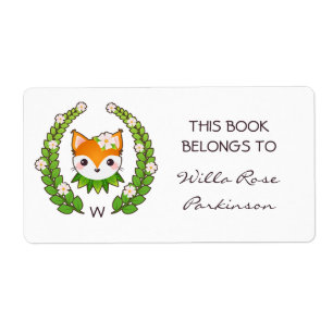 Fox Floral Wreath Dieses Buch gehört