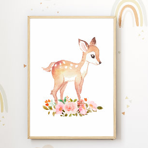 Fox Flowers Kinderzimmerposter Nursery Dekoration