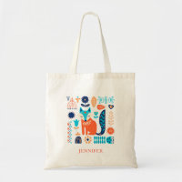 Fox Folk Art Floral Muster Personalisiert | Art