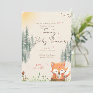 Fox Forest Baby Dusche Einladung