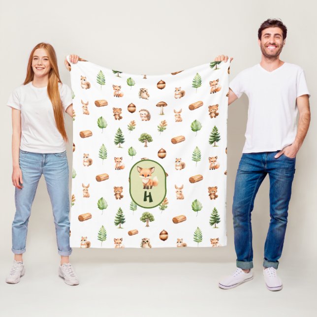 Fox Forest Friends Niedliche Waldtiere Fleecedecke (Beispiel)