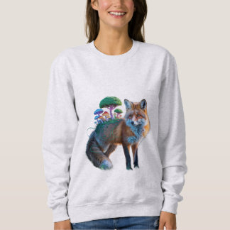 Fox Forest Fusion – Surreal Nature Art Sweatshirt