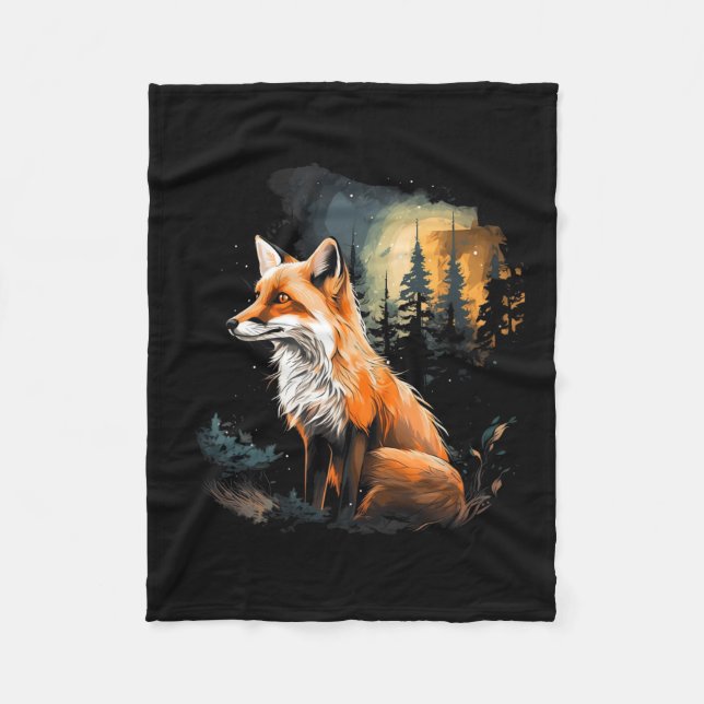 Fox Forest Nature Lover Mountains Wandern Camping  Fleecedecke (Vorderseite)