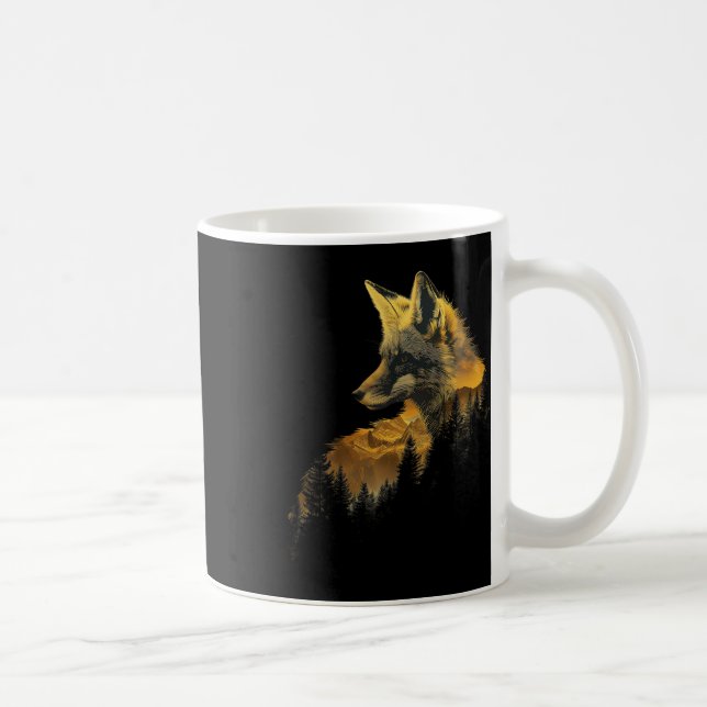 Fox Forest Nature Lover Mountains Wandern Camping  Kaffeetasse (Rechts)