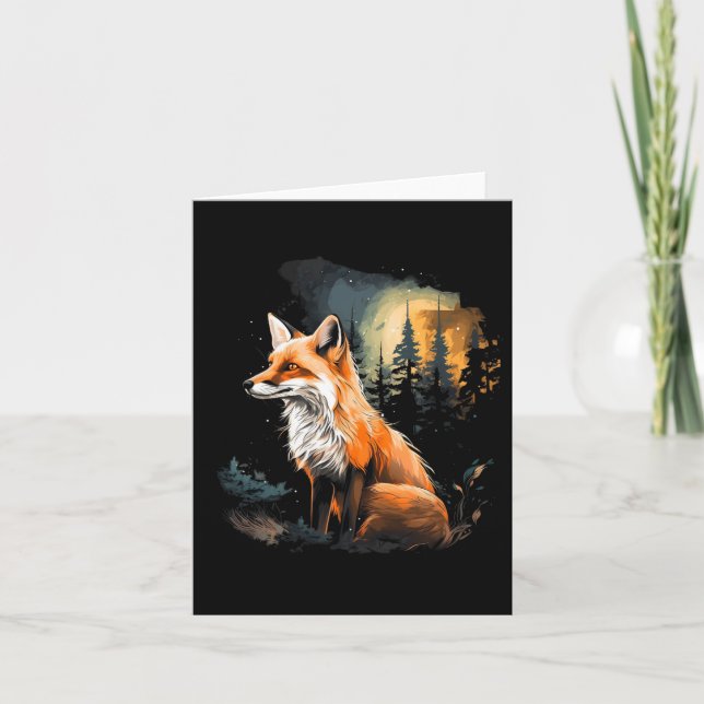 Fox Forest Nature Lover Mountains Wandern Camping  Karte (Vorderseite)