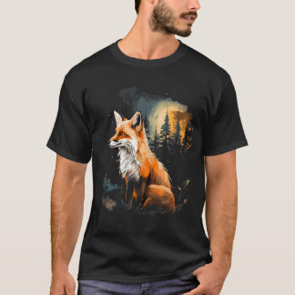 Fox Forest Nature Lover Mountains Wandern Camping  T-Shirt