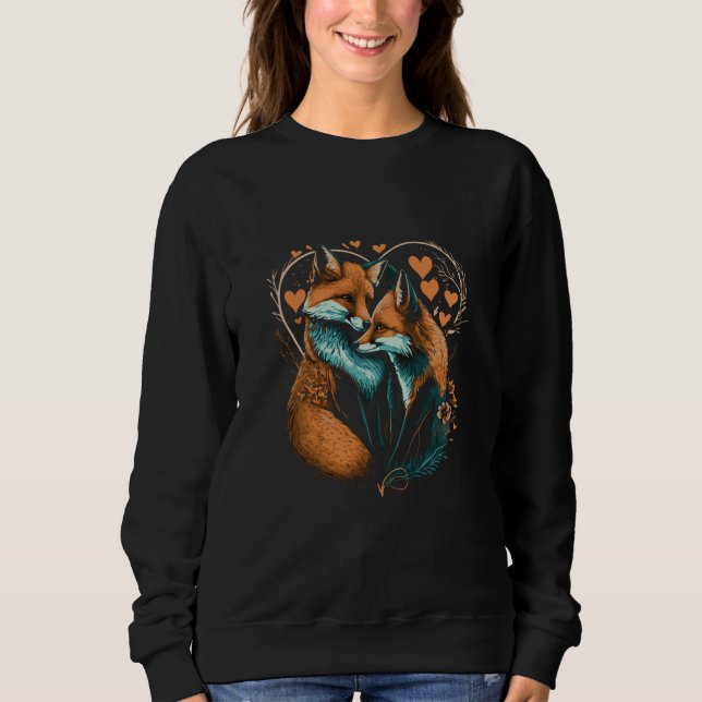 Fox Fox in love Valentine's Day Sweatshirt (Vorderseite)