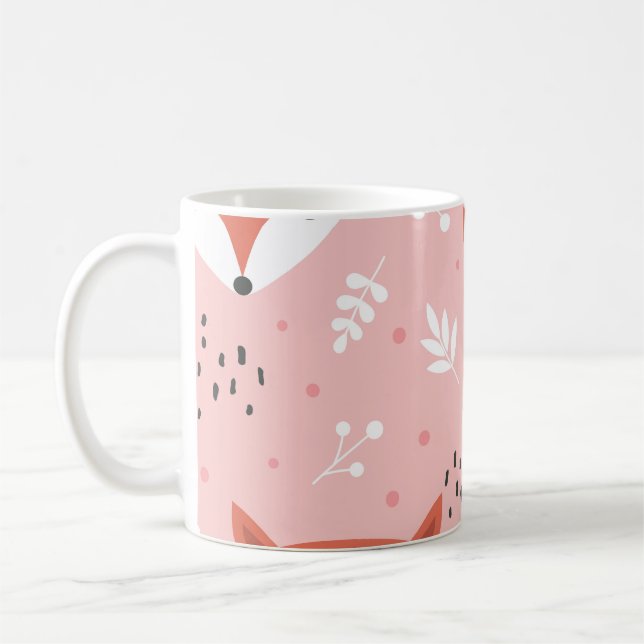 Fox Fun: Niedliches Waldmuster Kaffeetasse (Links)