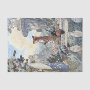 Fox Garden Vintage Kunst Seidenpapier
