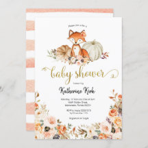 Fox Girl Fall Baby Shower Einladung