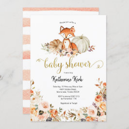Fox Girl Fall Baby Shower Einladung