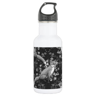 Fox, Glockenblumen und Efeu, einfarbig, silberne W Edelstahlflasche