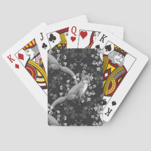Fox, Glockenblumen und Efeu, einfarbig, silberne W Spielkarten
