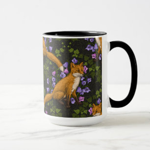 Fox, Glockenblumen und Efeu, grün, orange und viol Tasse