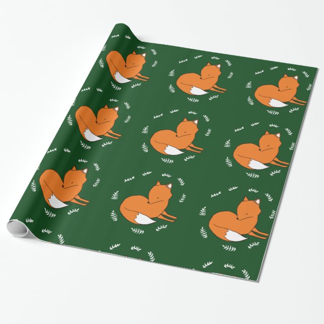Fox Glossy Wrapping Paper, 30 in x 2 ft Geschenkpapier (Ungerollt)