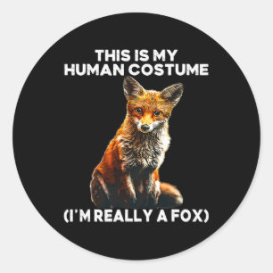 Fox Halloween-Kostüm - Das ist mein menschliches K Runder Aufkleber