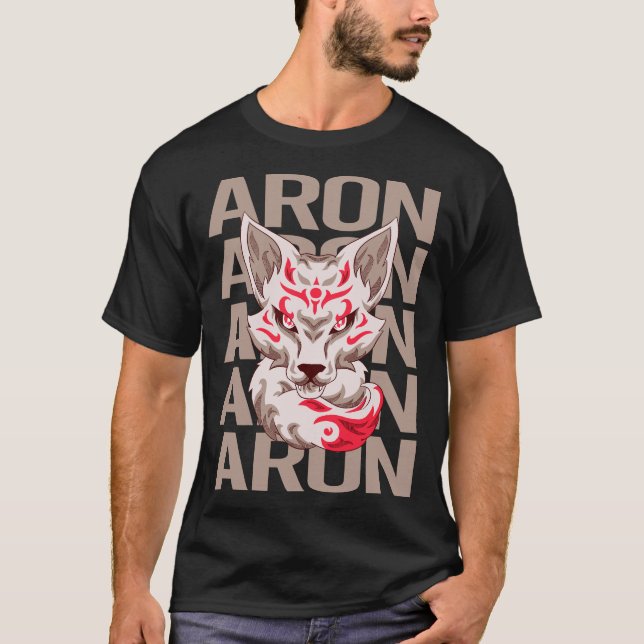 Fox Head - Aron Name T-Shirt (Vorderseite)