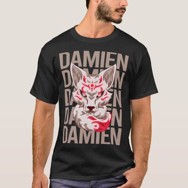 Fox Head - Damien Name T-Shirt (Vorderseite)