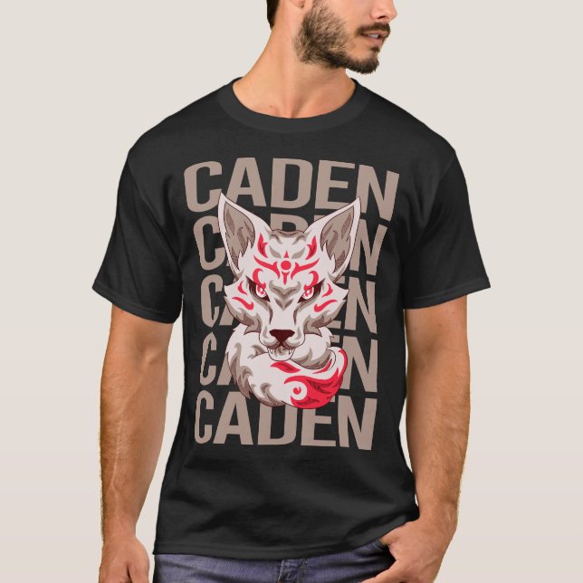 Fox Head - Name Caden T-Shirt (Vorderseite)