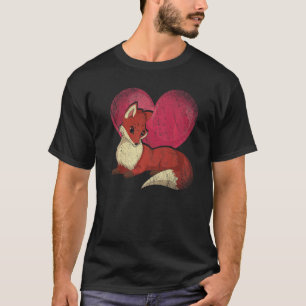 Fox Heart Forest Animal Wildlife Niedlich Fox T-Shirt