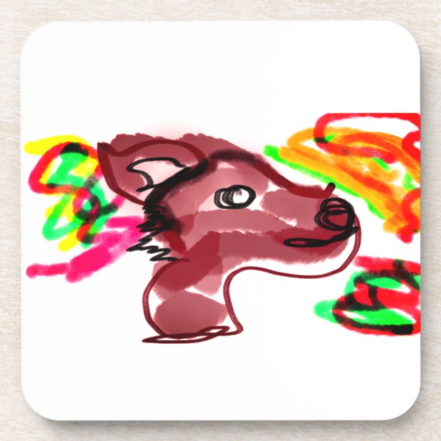 Fox-Herbstgesicht Getränkeuntersetzer (Vorderseite)